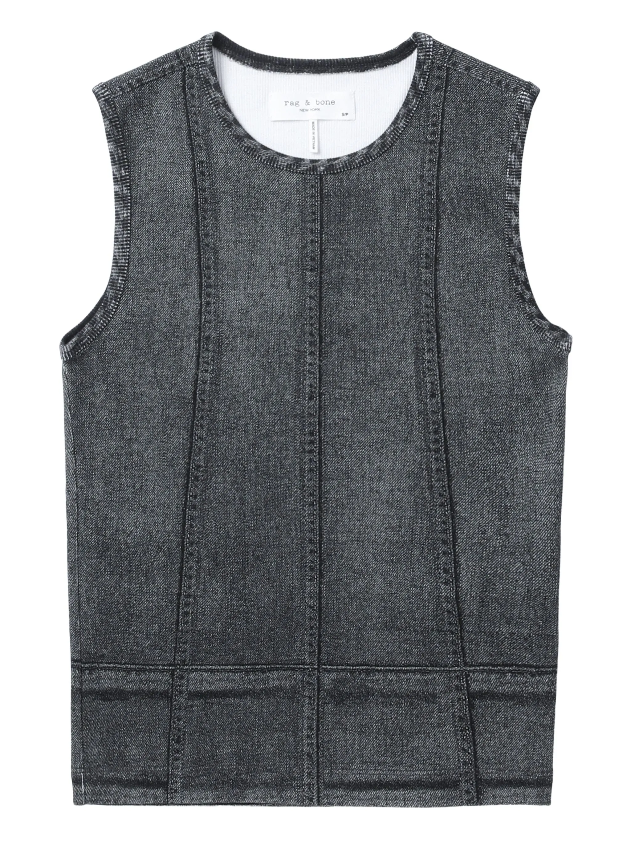 

Топ со вставками и принтом Rag & Bone, черный