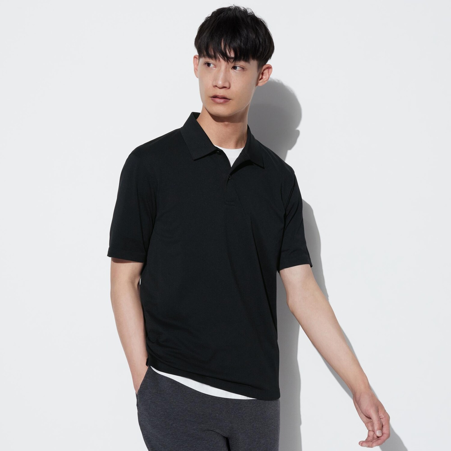 

Рубашка-поло UNIQLO Dry EX с коротким рукавом, черный