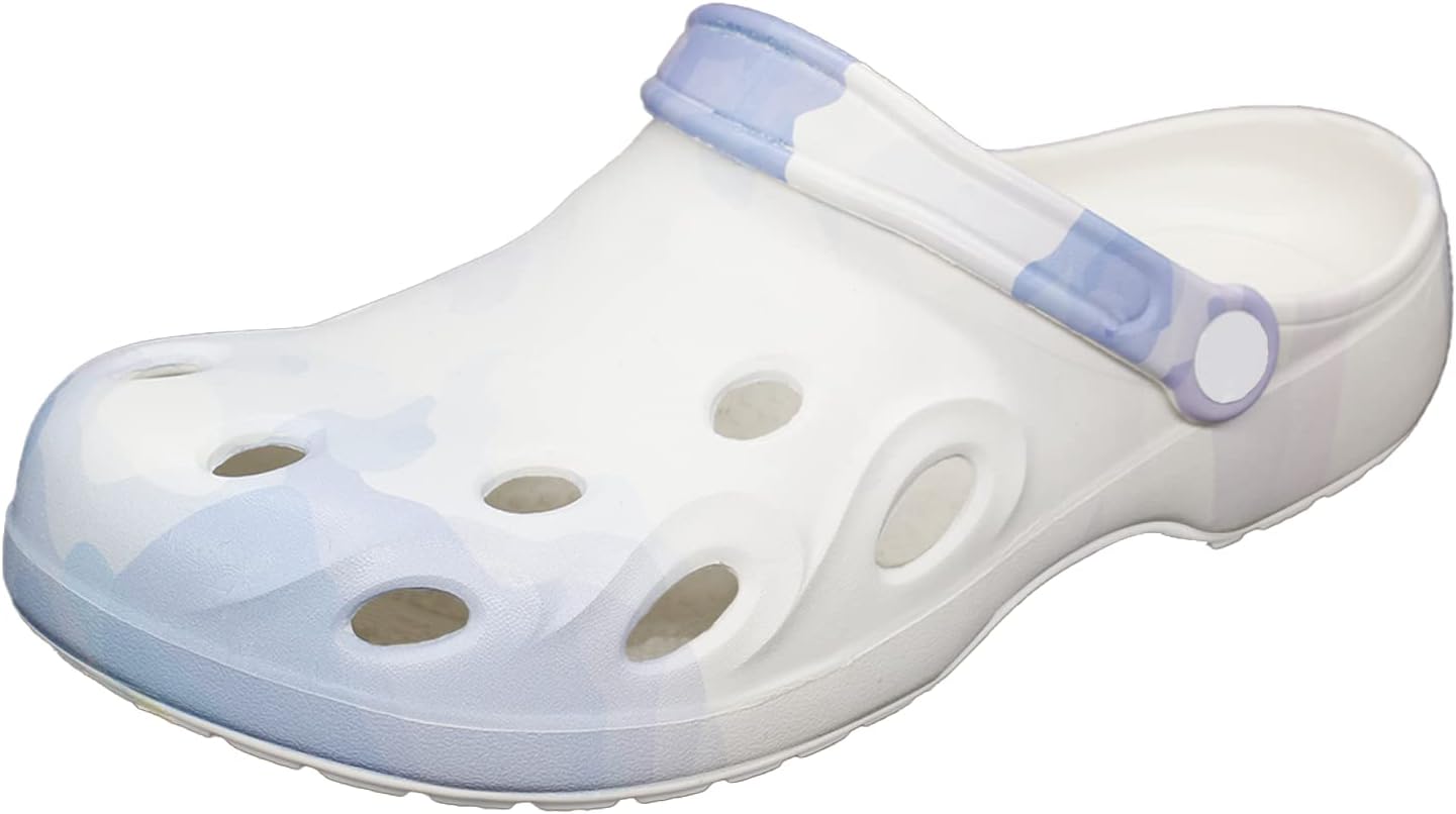 

Мужские и женские классические клогги FolHaoth с эффектом тай-дай, мягкая амортизирующая подошва, садовая обувь с поддержкой свода стопы, противоскользящие сандалии для улицы, пляжа, душа и дома, фиолетовый