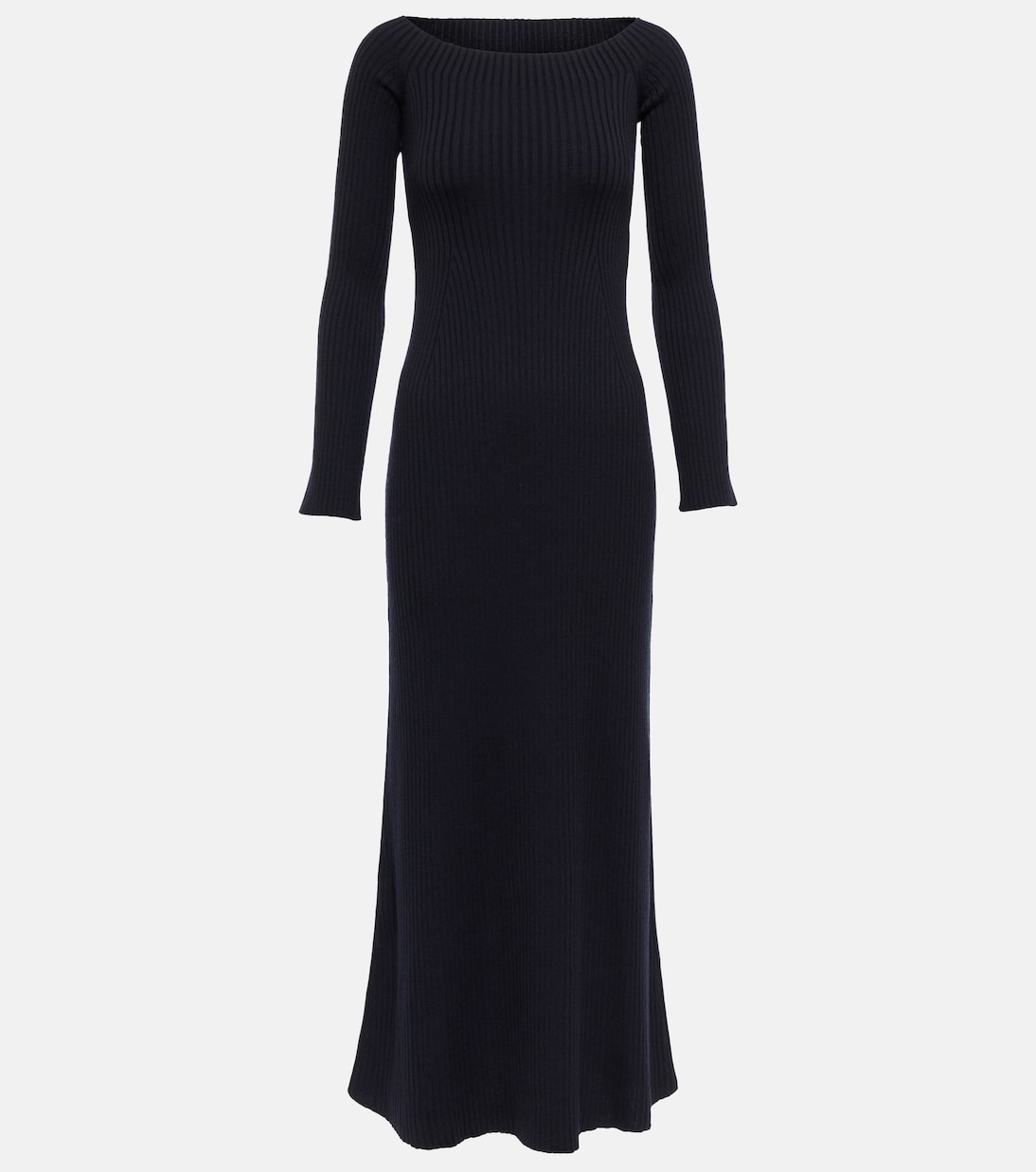 

Платье макси из шерстяной смеси с открытыми плечами Chloé, Dark Night Blue