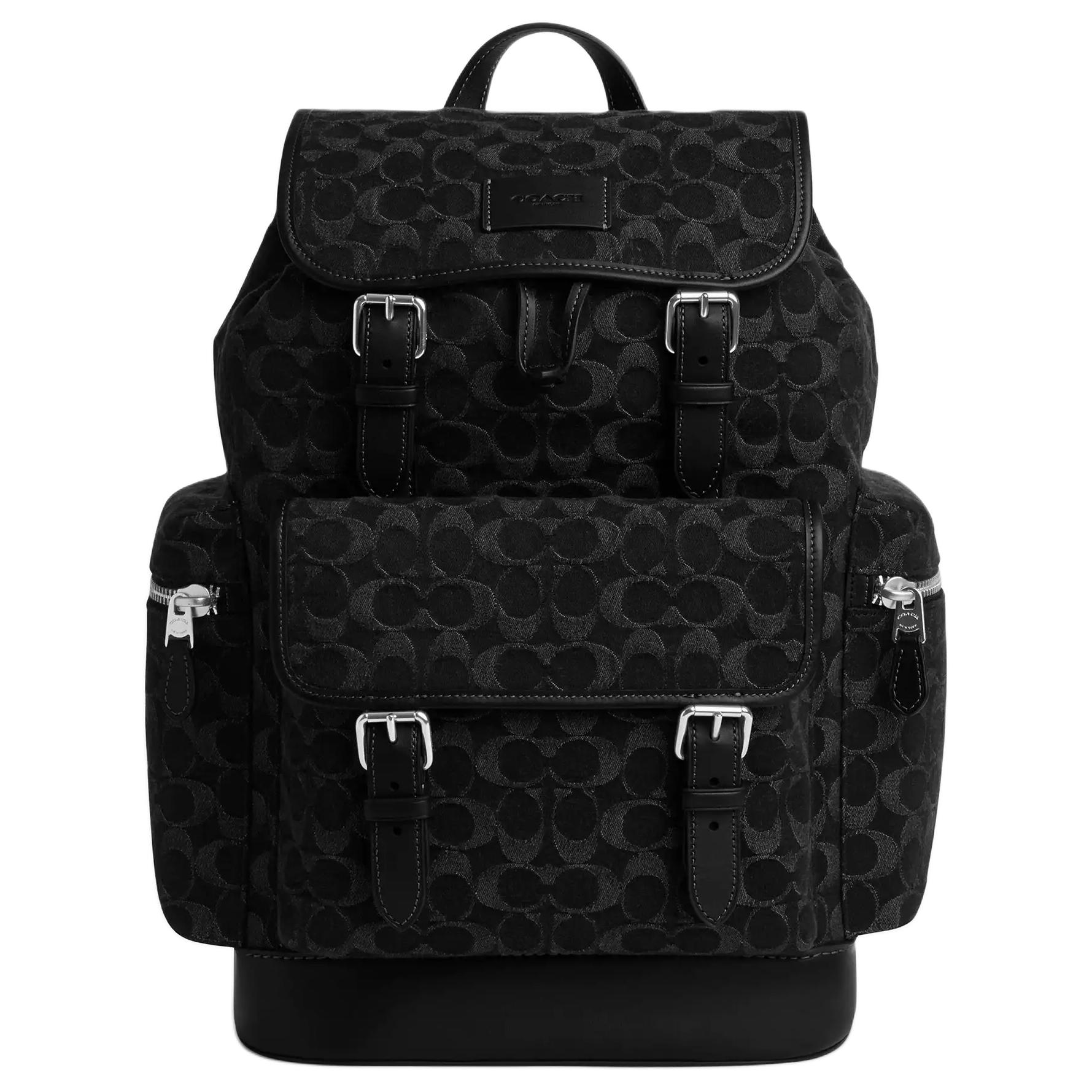 

COACH Стильный джинсовый рюкзак большой мужской черный