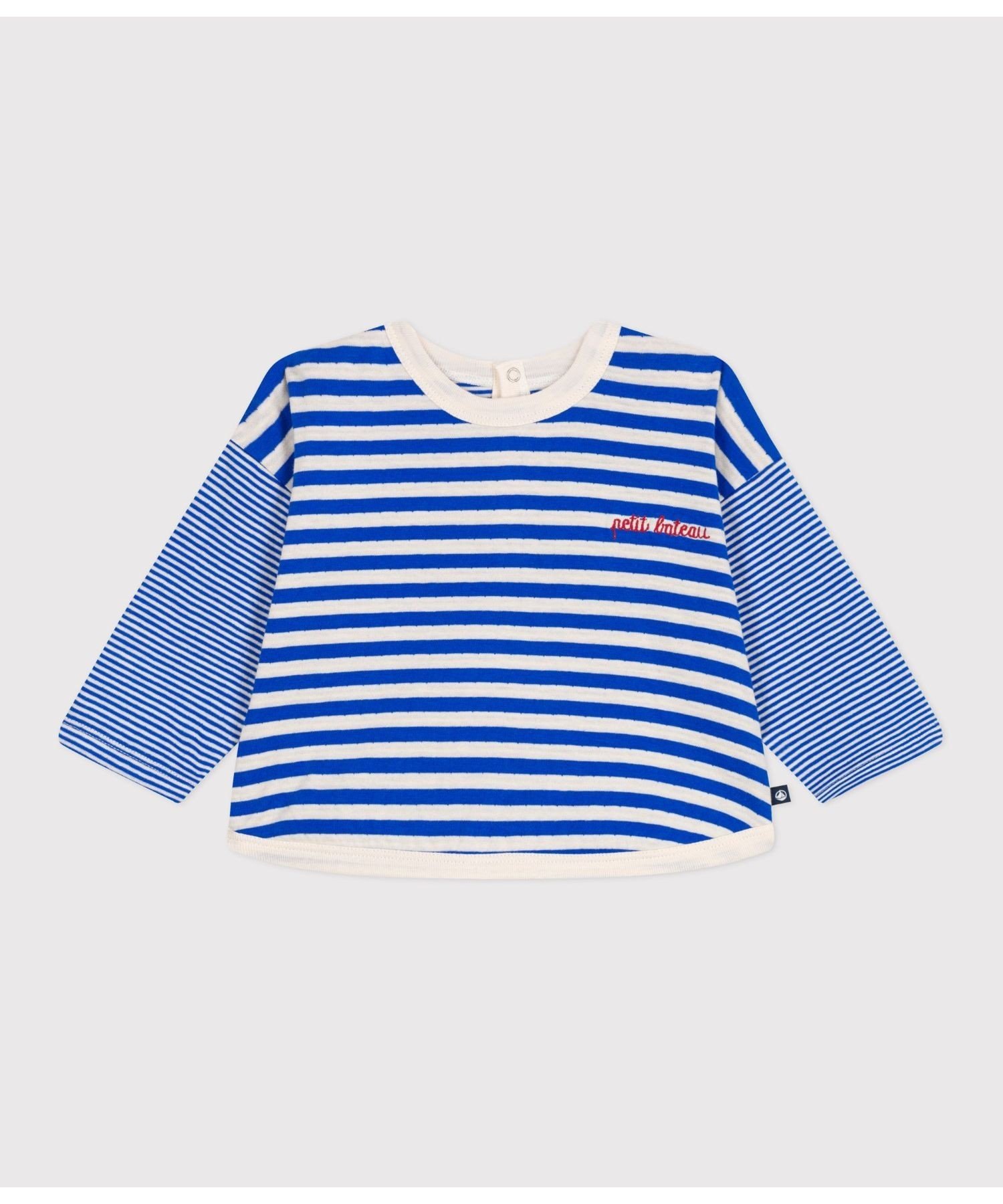 Футболка с длинными рукавами PETIT BATEAU, Blue/Milky White — фото 4