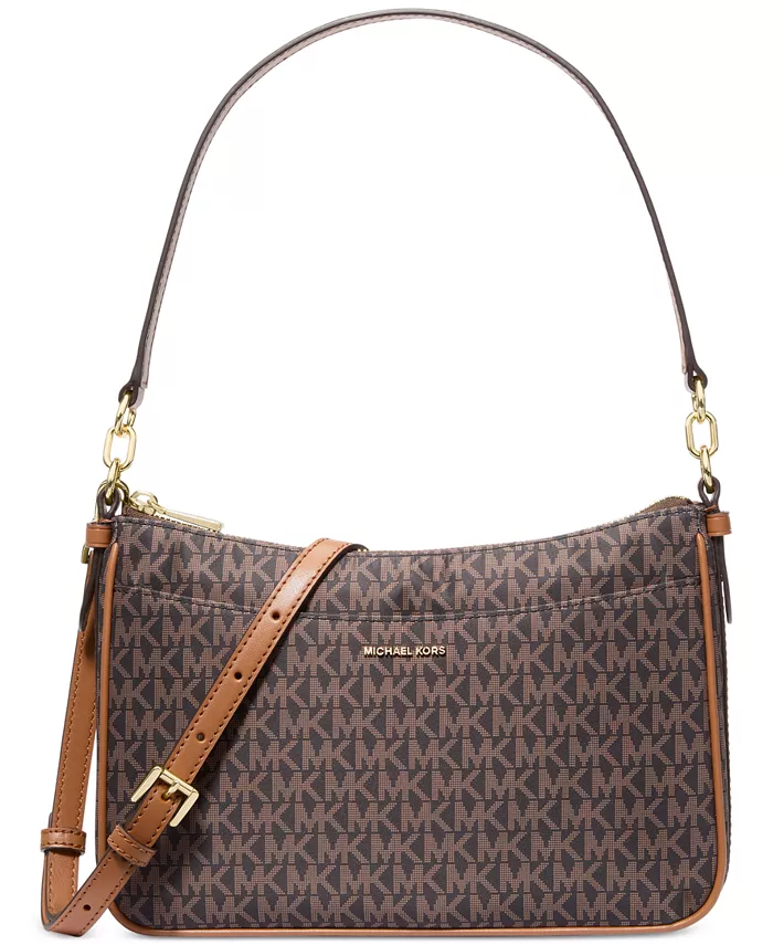 

Дорожная сумка-кроссбоди Jet Set Small Top Zip Pochette Michael Kors, коричневый/бежевый