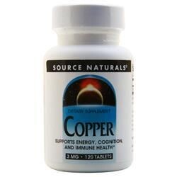 

Source Naturals Медь (3 мг) 120 таблеток