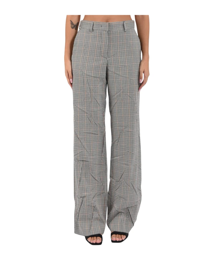 

Расклешенные брюки с высокой талией в мелкую клетку Msgm, мультиколор