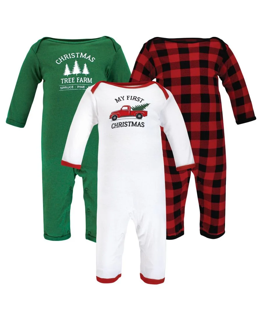 Тройной комплект цельнокроеных костюмов Hudson Baby, Christmas Tree
