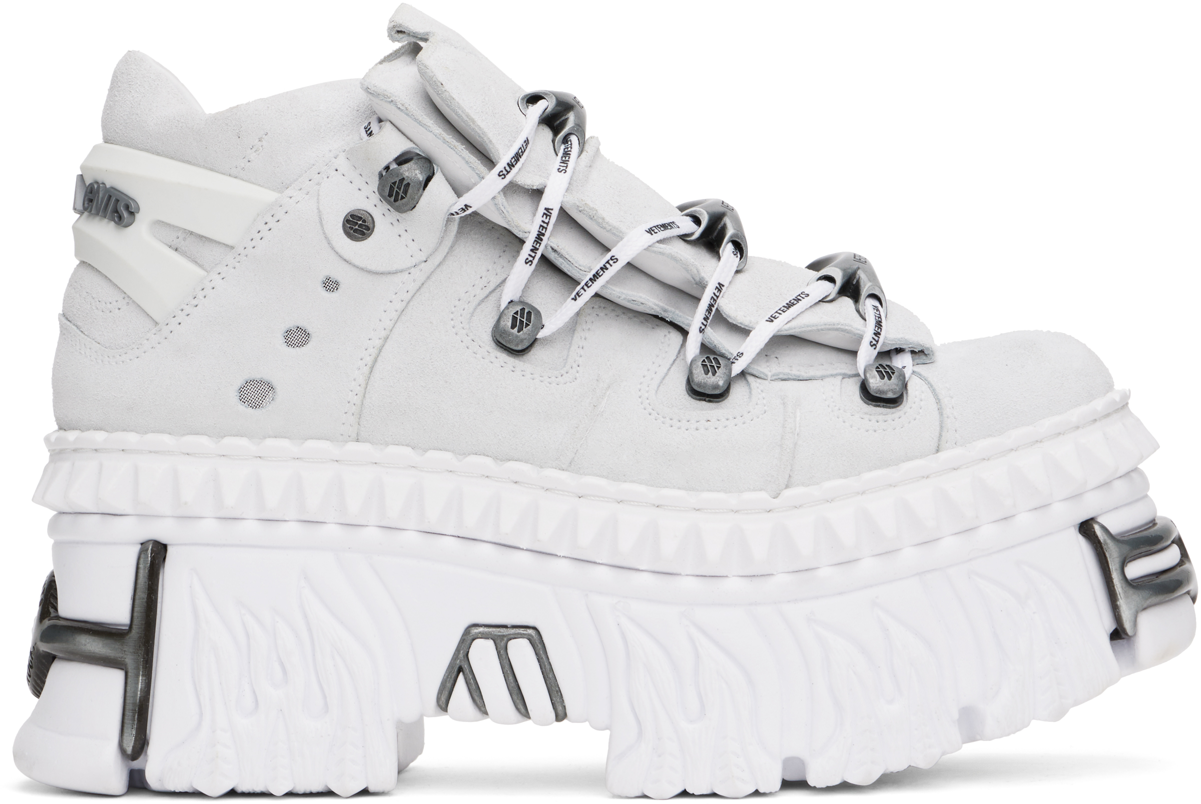 

Серые кроссовки New Rock Edition Fire Platform VETEMENTS, белый