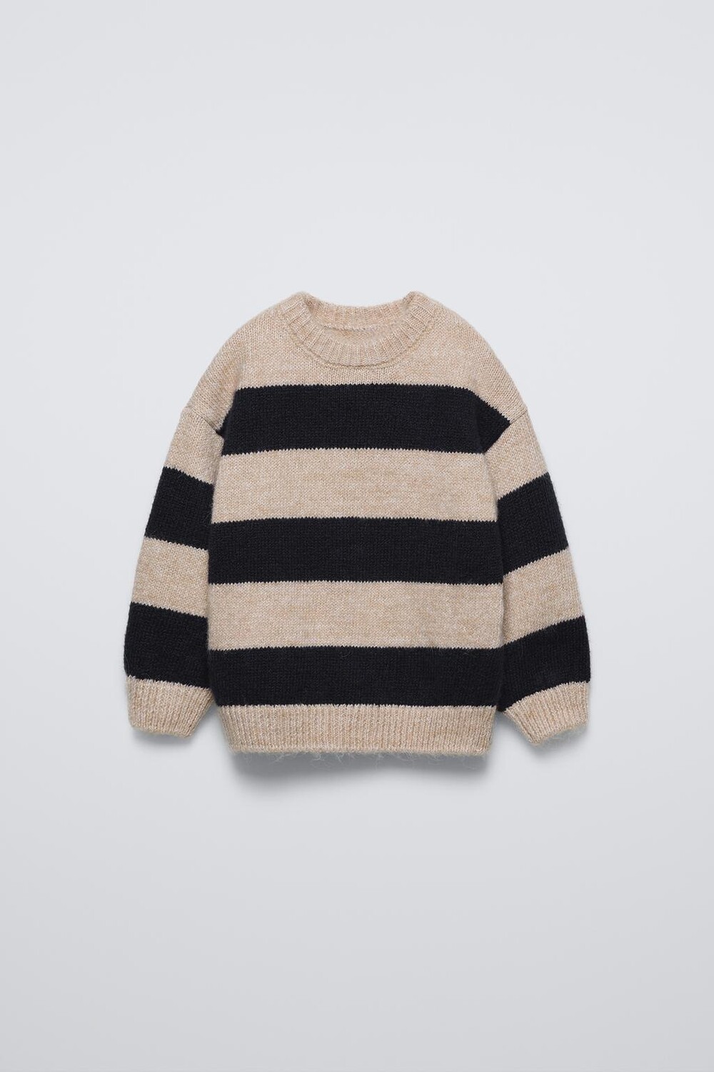 

Вязаный свитер в полоску ZARA, цвет beige/navy