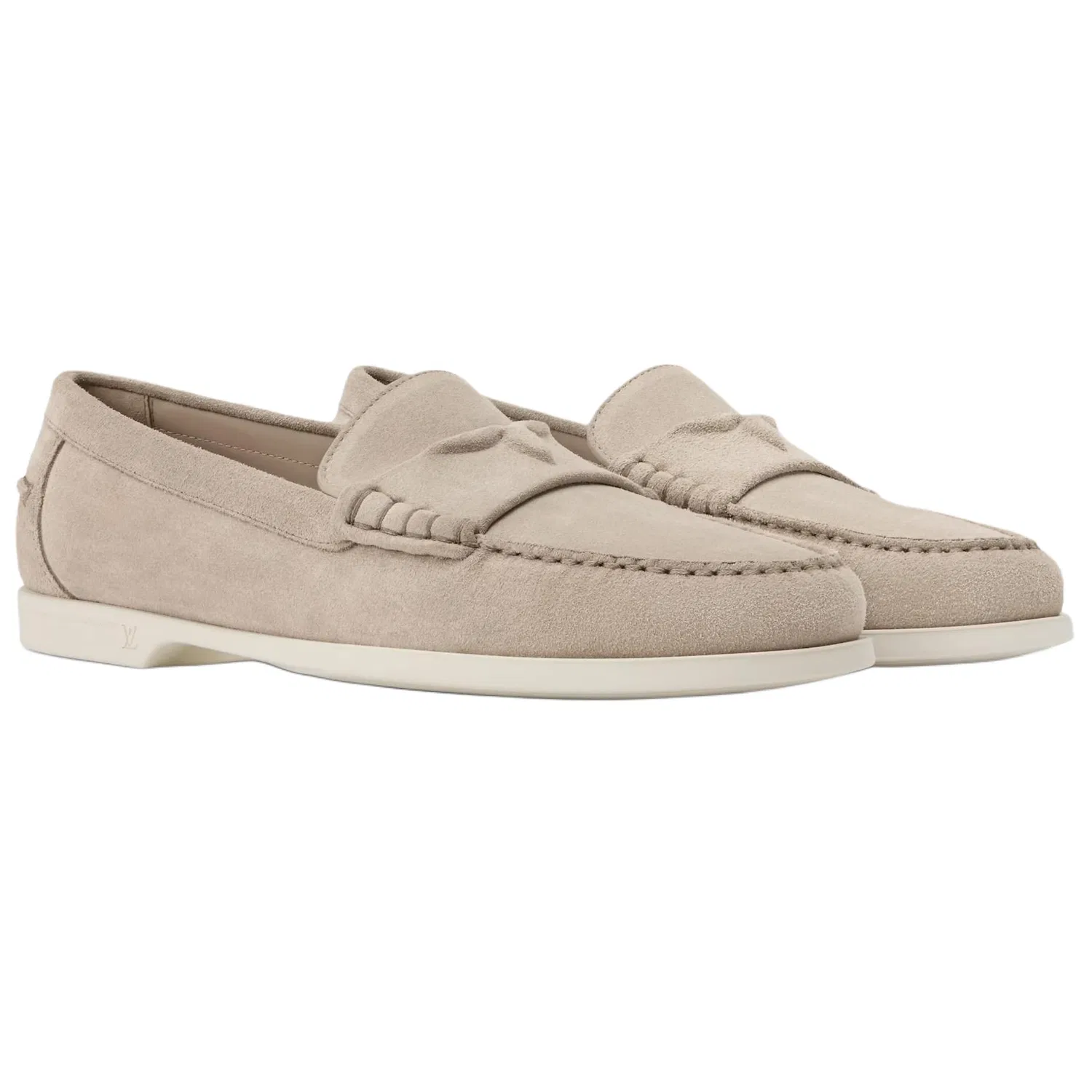 LOUIS VUITTON Croisette Suede Casual Leather Shoes Men's Gray — фото 4