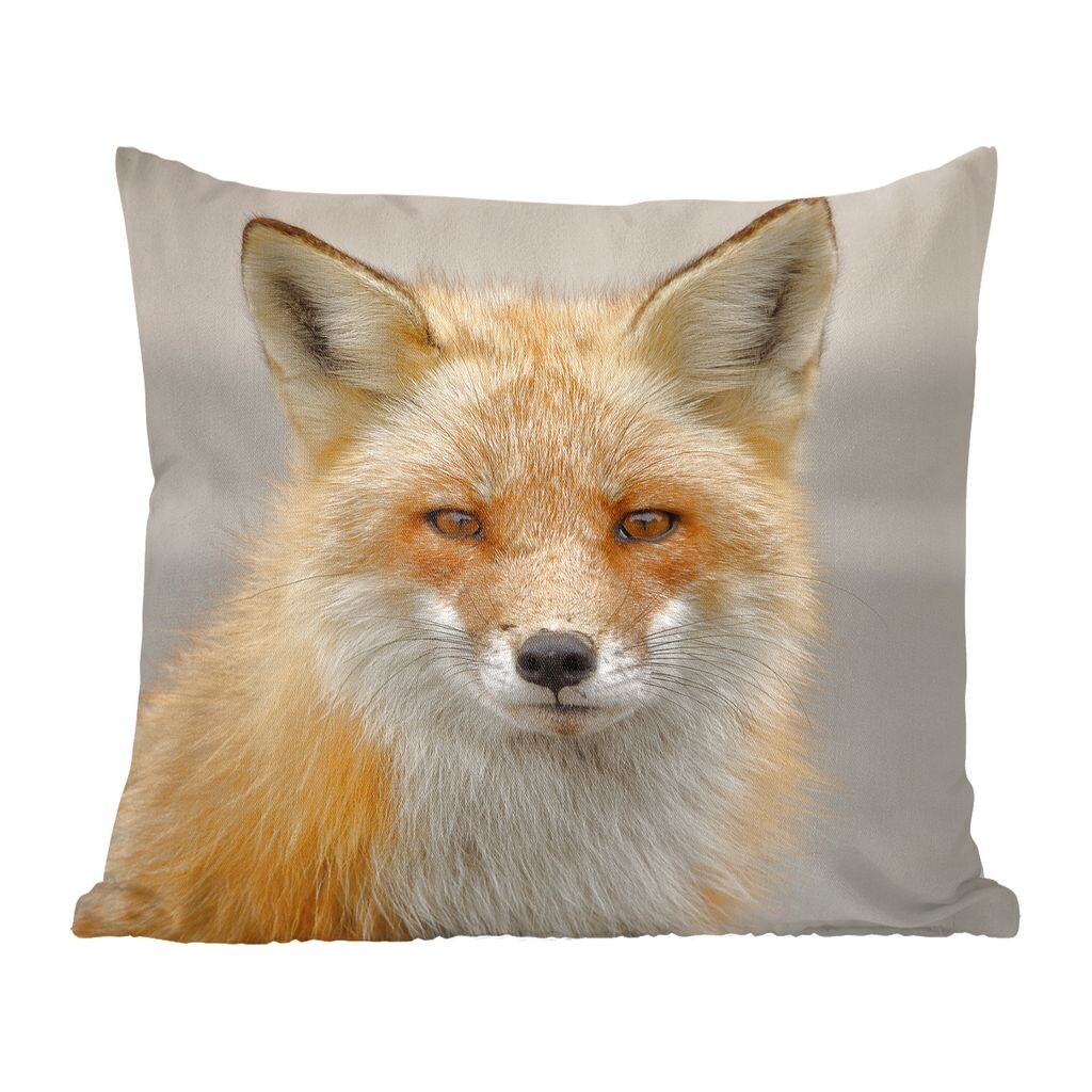 

MuchoWow Fox - изображение головы рыжей лисы - 60x60 см - чехол на подушку - хлопчатобумажная ткань - декоративные чехлы на подушки