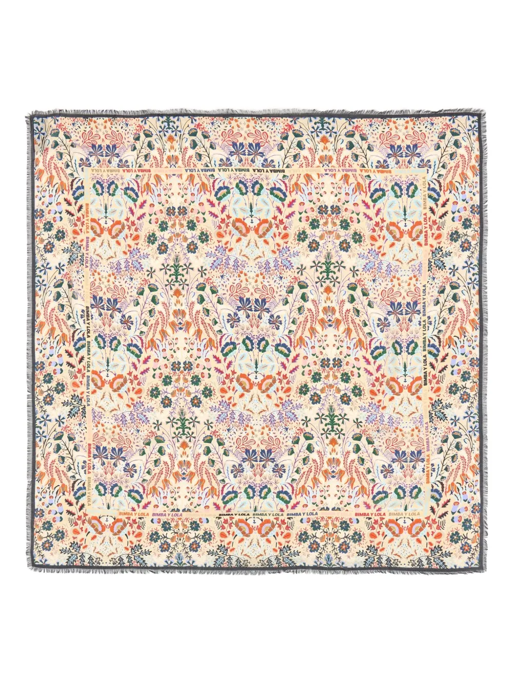 

Шарф с бахромой и цветочным принтом Bimba Y Lola, нейтральный
