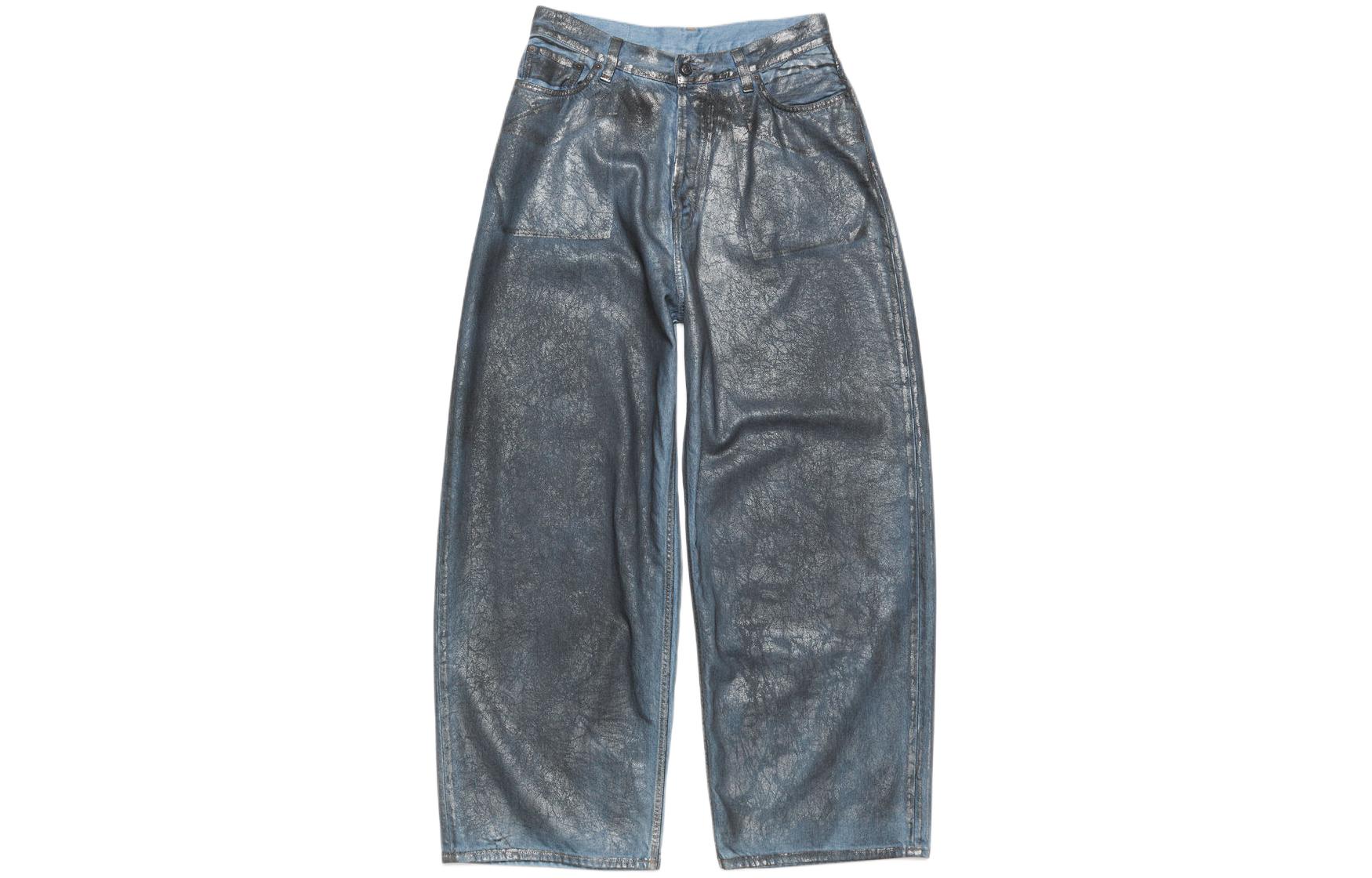 

Джинсы Mid-rise Wide-leg Acne Studios 2023, Серебристо-голубой