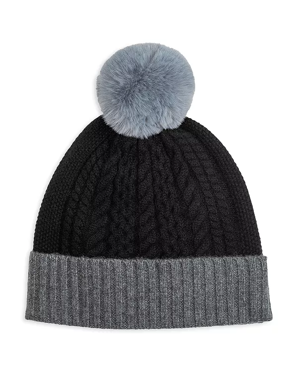 

Вязаная шапка из шерсти и кашемира с цветовыми блоками Echo, черный