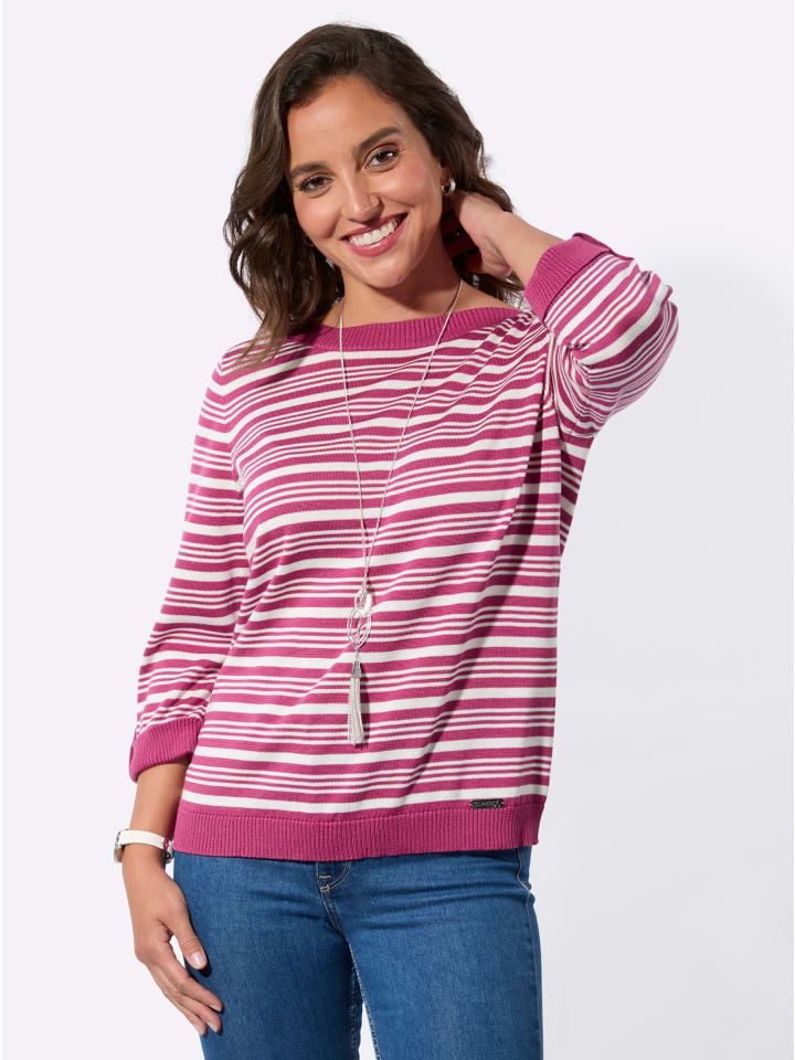 

Хлопковый свитер в полоску цвета меланж и экрю WITT WEIDEN