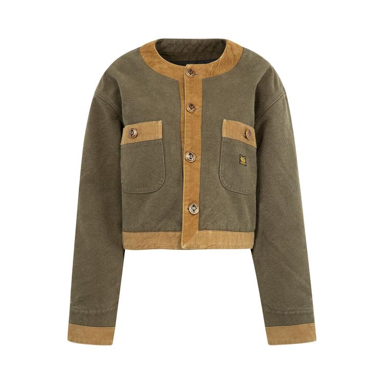 

Куртка R13 Cord Trimmed Cropped Chore Jacket, Dusky Olive/Canvas Green