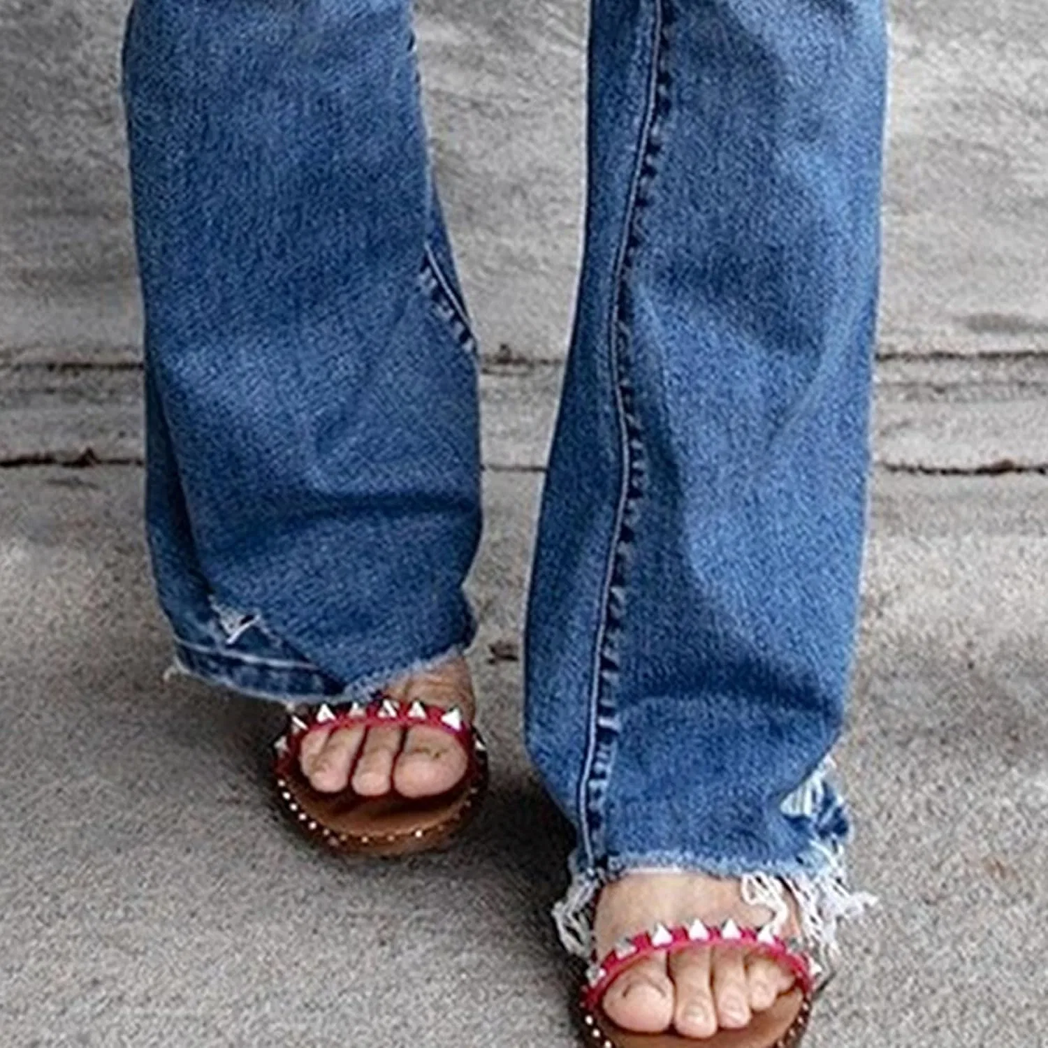 Джинсы прямого кроя High Waisted Wide Leg Jeans, синий — фото 3