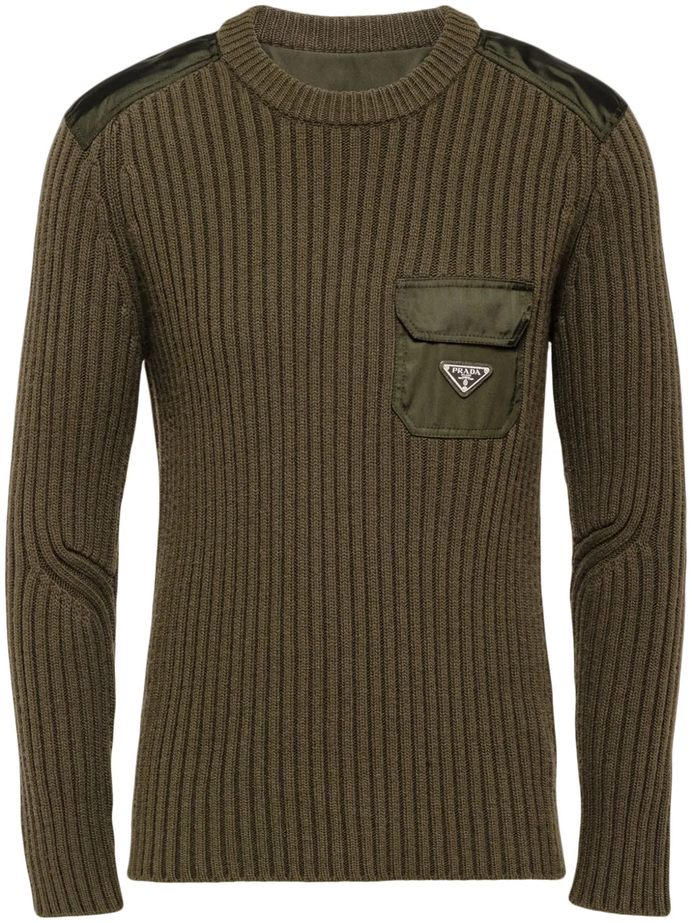 

Кашемировый джемпер с логотипом Prada, зеленый