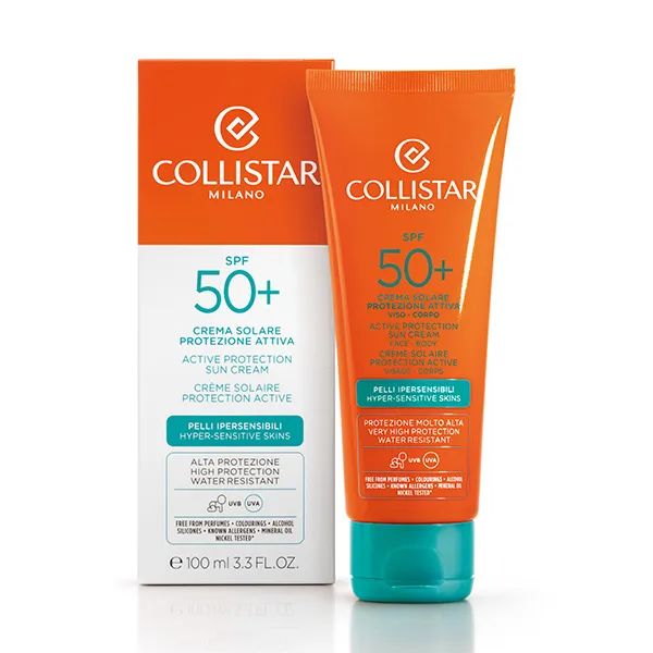 Солнцезащитный крем Crema Solar Protección Activa Rostro-Cuerpo Spf 50+ Collistar, 100 ml — фото 2