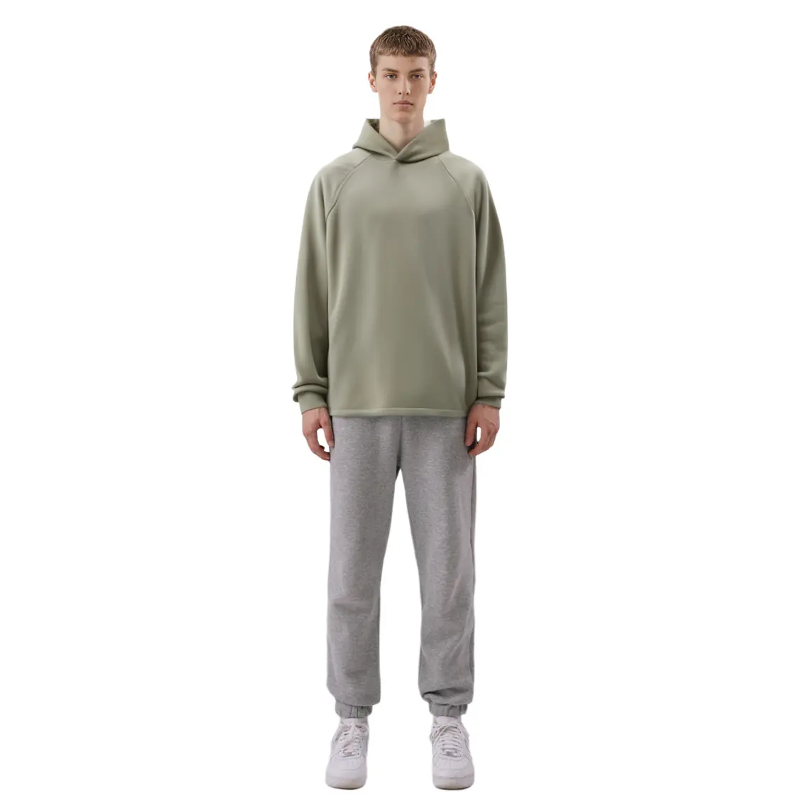 SS22 Толстовка мужская пыльно-зеленая Fear Of God Essentials, зеленый — фото 3