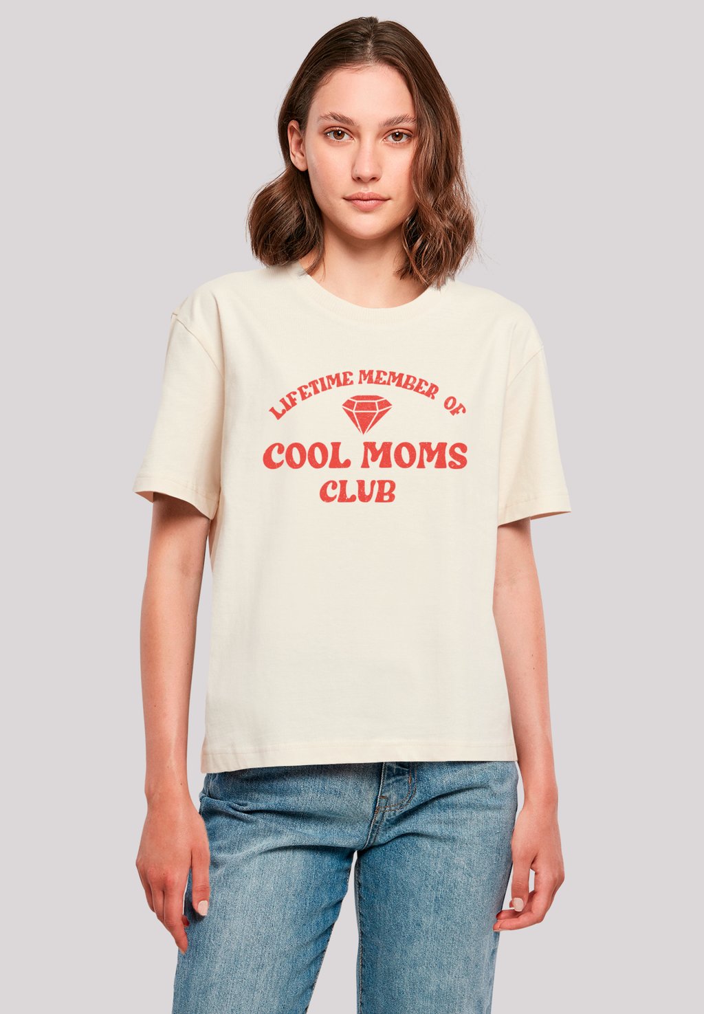 

Футболка с принтом MOTHERS DAY COOL MOMS CLUB F4NT4STIC, песочный