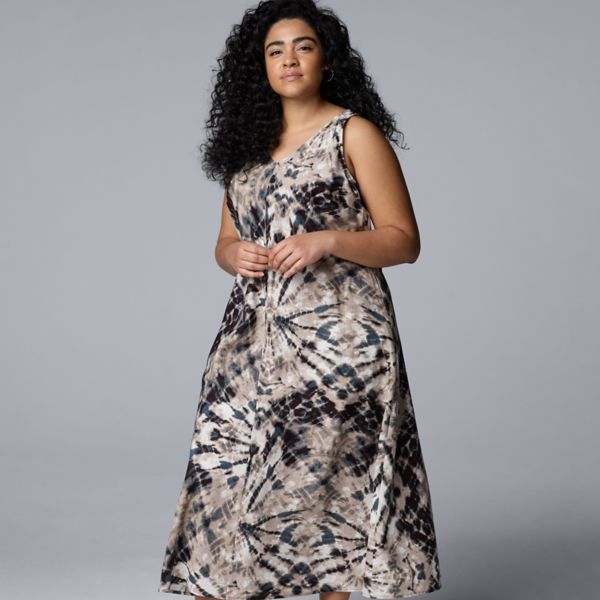 

Платье макси с v-образным вырезом больших размеров Simply Vera Vera Wang, цвет brown mirrored dye