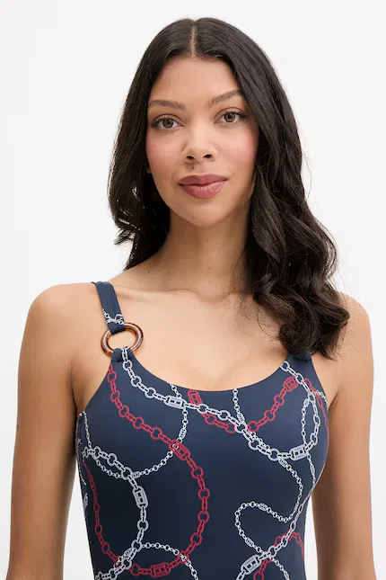 Купальник слитный, синий Tommy Hilfiger — фото 3