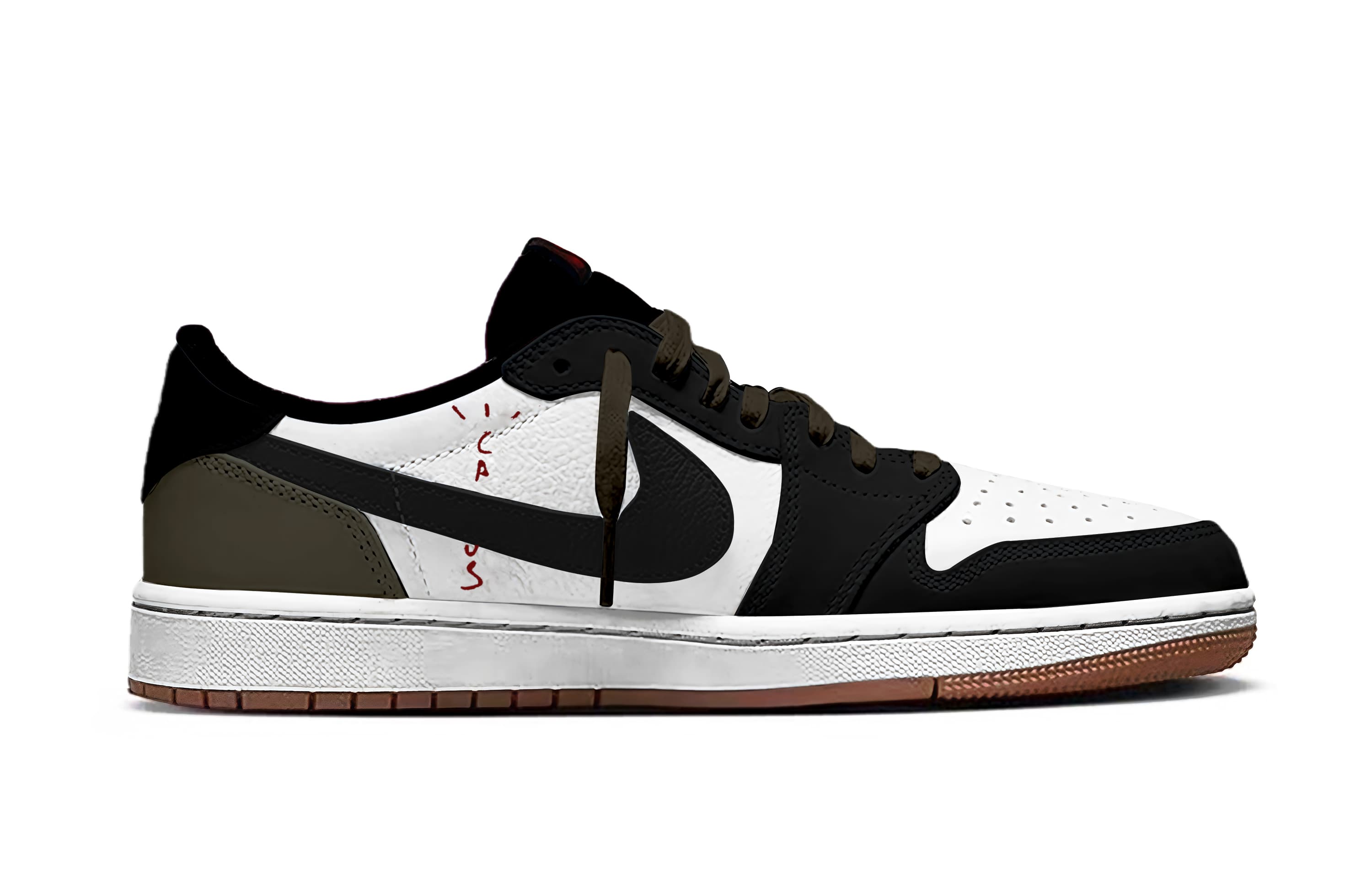Travis Scott x Air 1 Travis Scott X AJ1 Obsidian с амортизацией, износостойкие низкие Jordan, белый — фото 3