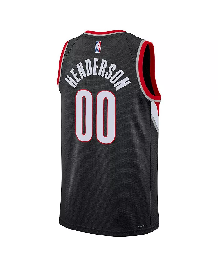 Мужская и женская баскетбольная майка Scoot Henderson Portland Trail Blazers черная, драфт НБА 2023, свингман - Icon Edition Nike — фото 4