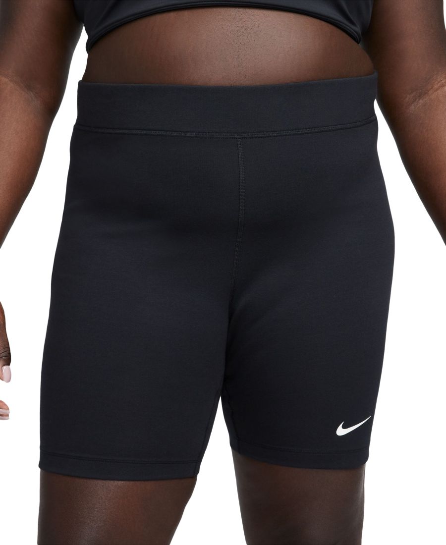 

Спортивные шорты больших размеров, классические женские велосипедные шорты с высокой талией, длина 8 дюймов Nike, Black/sail