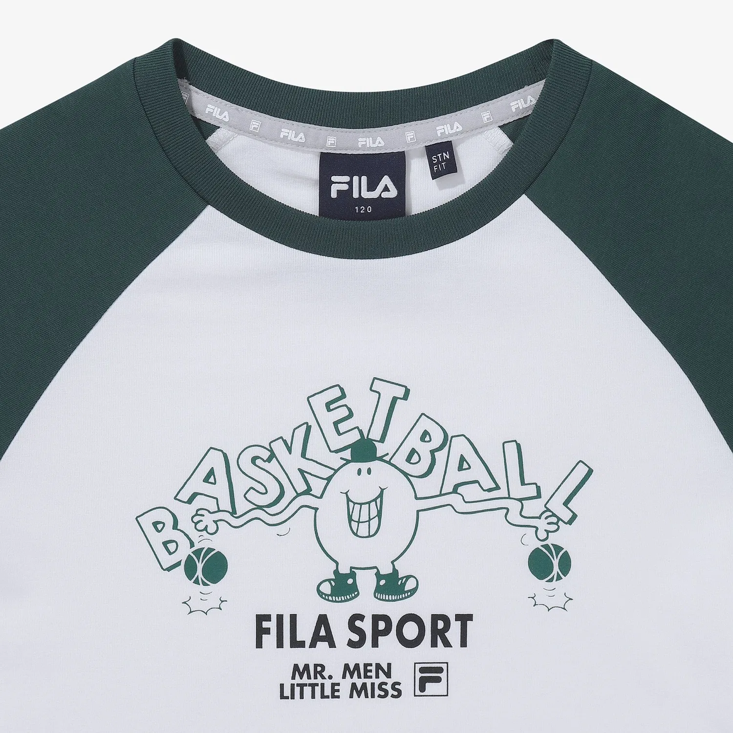 Детская футболка реглан Mr. Men Little Miss зелёного цвета от Fila Kids — фото 4