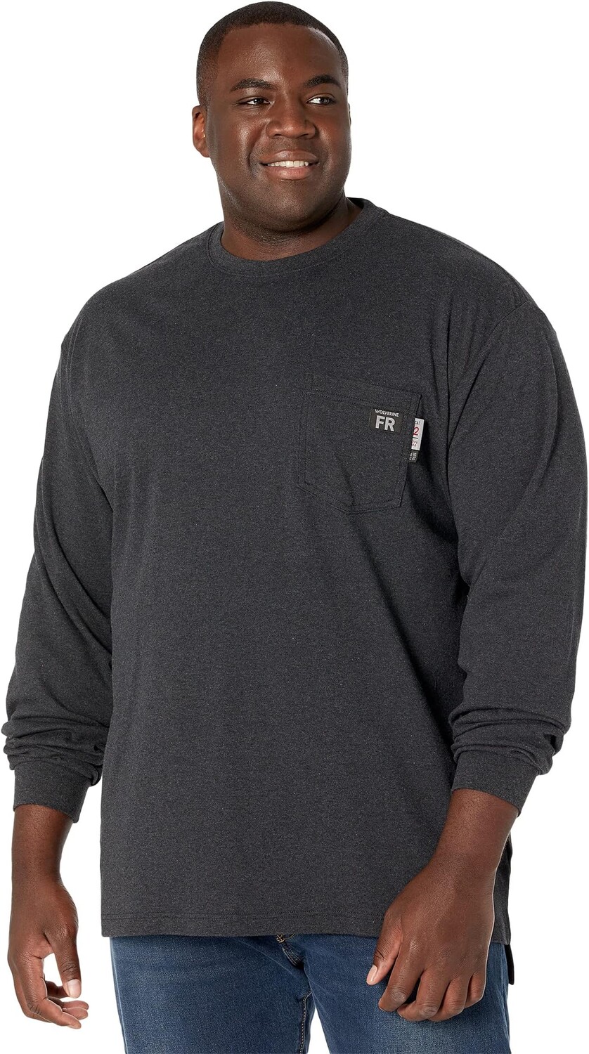 

Футболка Big & Tall FR (огнестойкая) с длинными рукавами Wolverine, цвет Onyx Heather