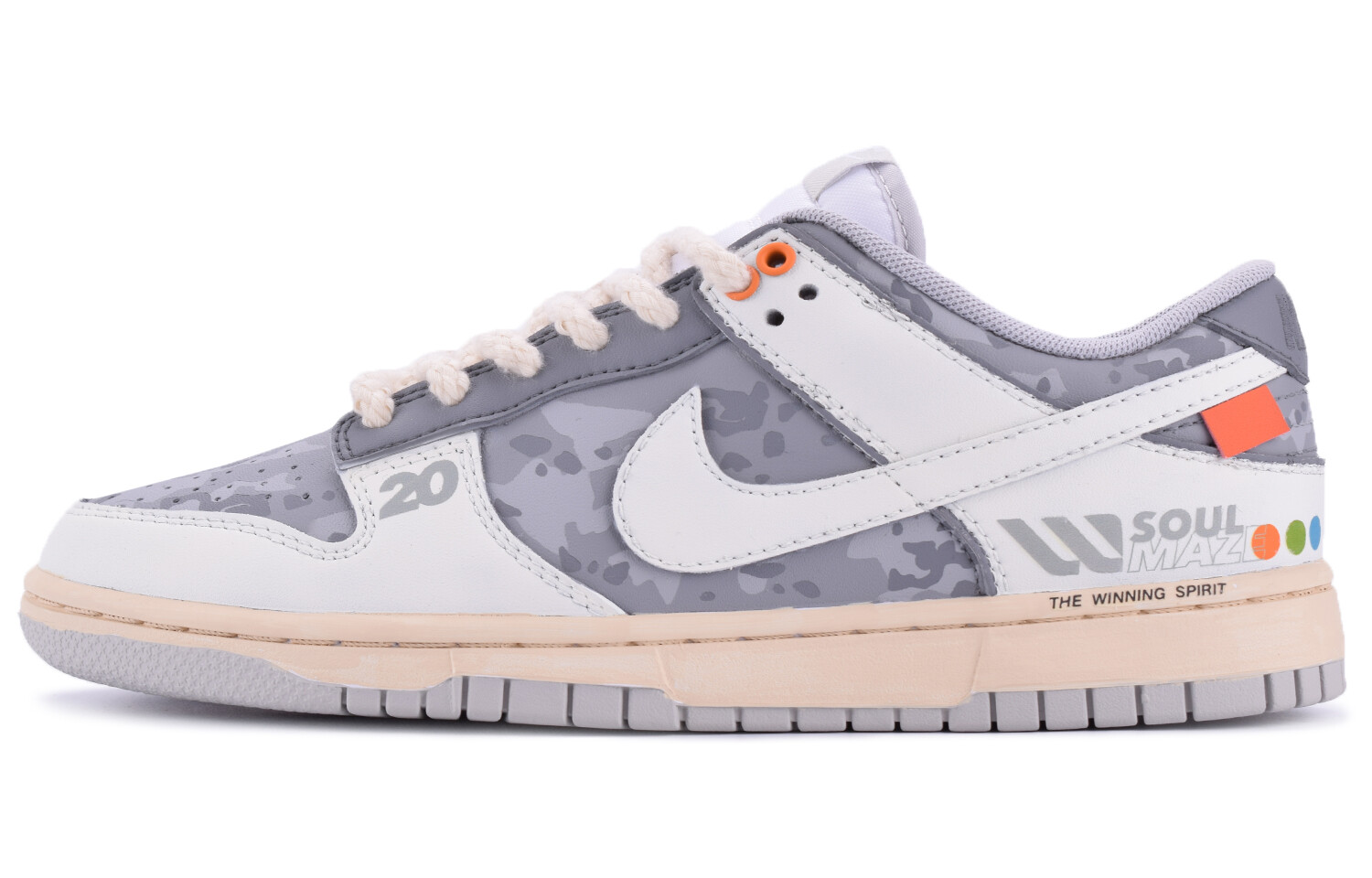 

Кроссовки Nike Dunk Skateboarding Shoes Women's Low-top Gray/White, серый/белый