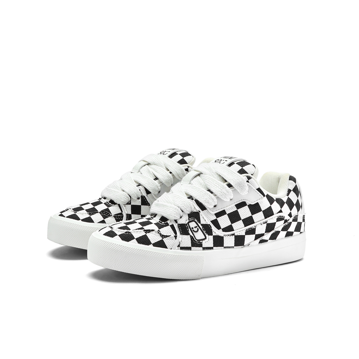 

MINISO Низкие скейтерские кроссовки унисекс в черно-белую клетку, цвет Plaid Black White