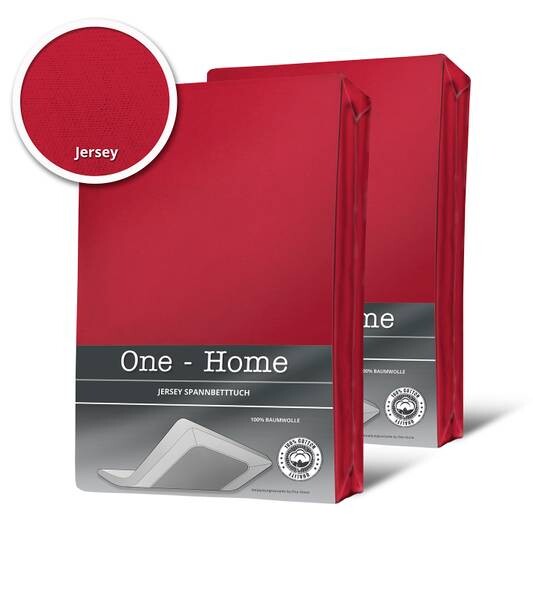 

Простынь на подгонке One-Home Jersey rot 90x200 cm, 90x25x200 см, красный