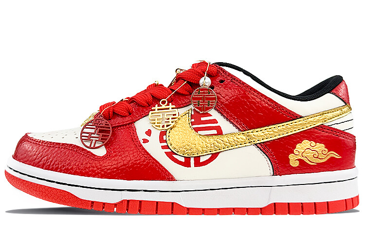 

Кроссовки Nba X Nike Dunk Skateboard Shoes Women's Low-Top Red/Gold