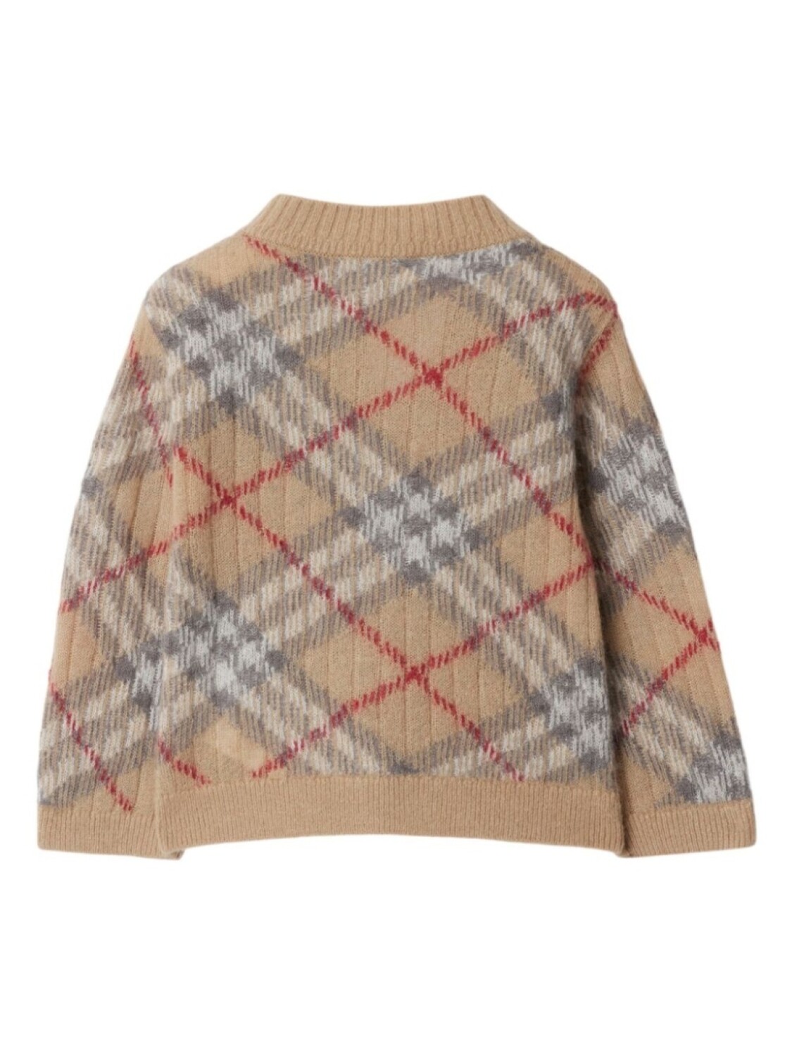 Кардиган в винтажную клетку Burberry Kids, нейтральный цвет — фото 2