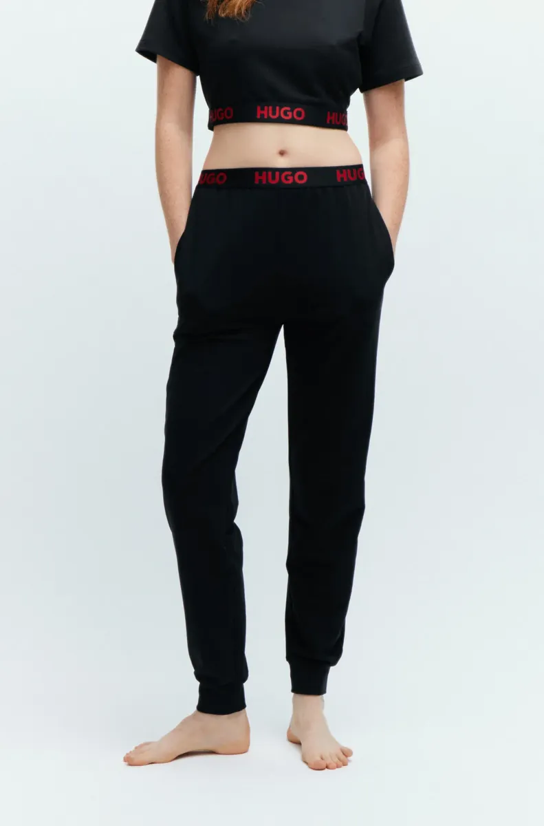 

Трикотажные брюки HUGO Underwear "SPORTY LOGO_PANTS" с эластичным поясом с логотипом Hugo, черный