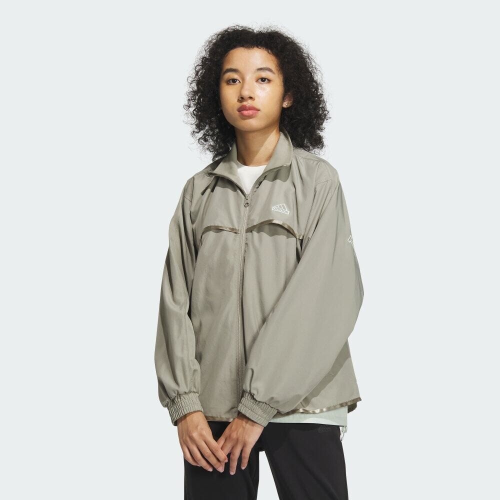 

Куртка Adidas Warding loose fit woven jacket, цвет Silver Pebble