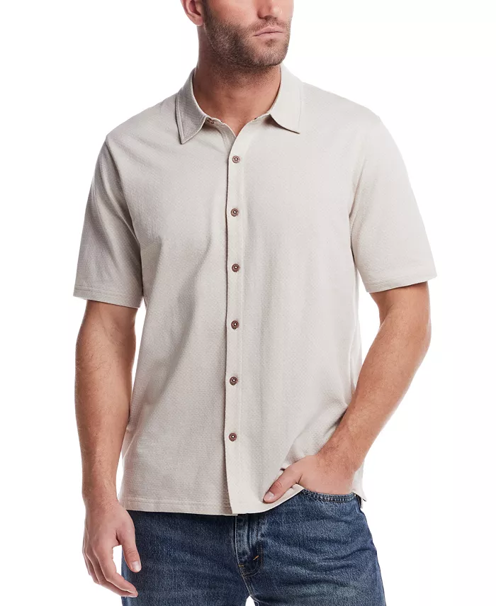 

Мужская рубашка с коротким рукавом из твила на пуговицах Weatherproof Vintage, коричневый/бежевый