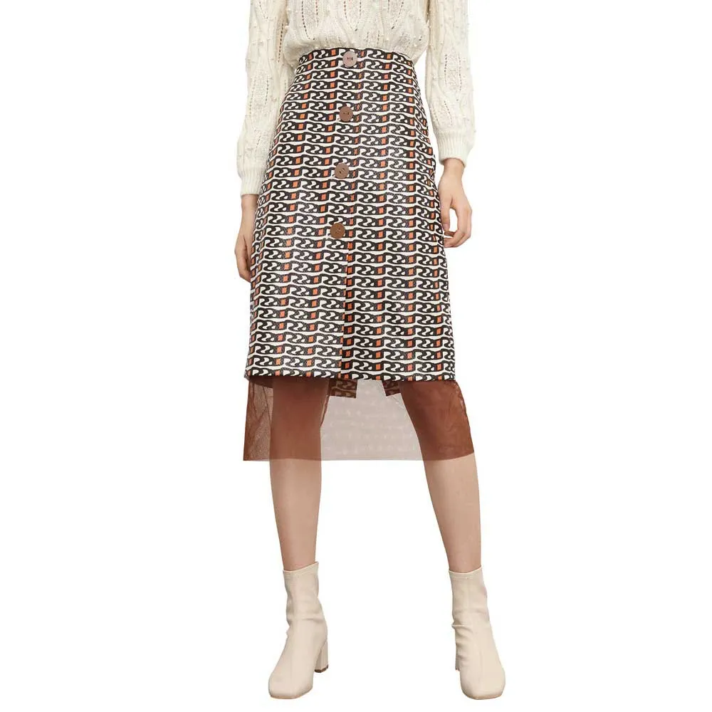 

Юбка Lily Geometric Print skirt, белый