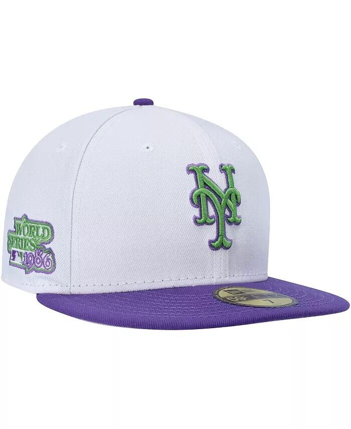 

Мужская белая приталенная шляпа New York Mets 59FIFTY с боковой нашивкой New Era