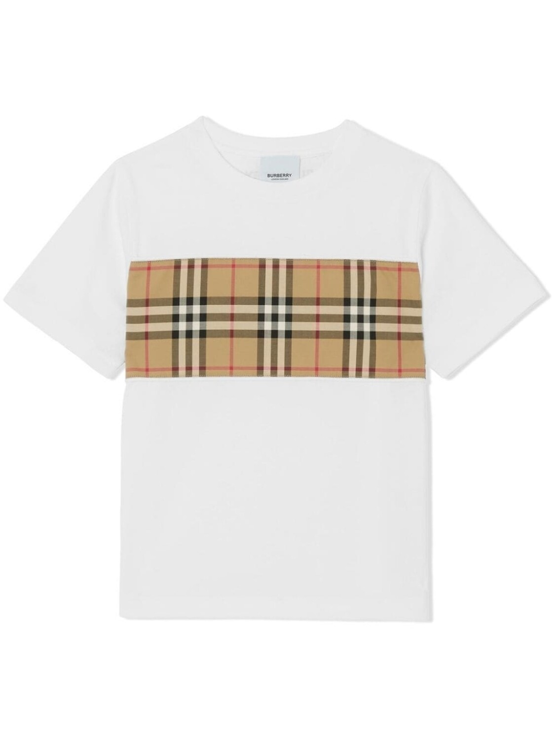 

Burberry Kids футболка с отделкой в клетку Vintage Check, белый