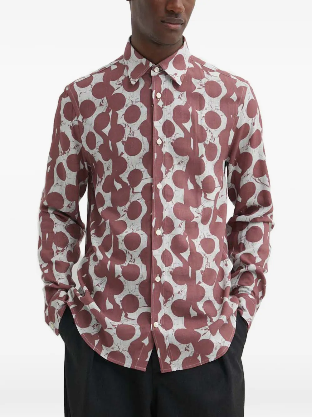 

Рубашка Lowan с длинными рукавами и абстрактным принтом Tiger Of Sweden, белый