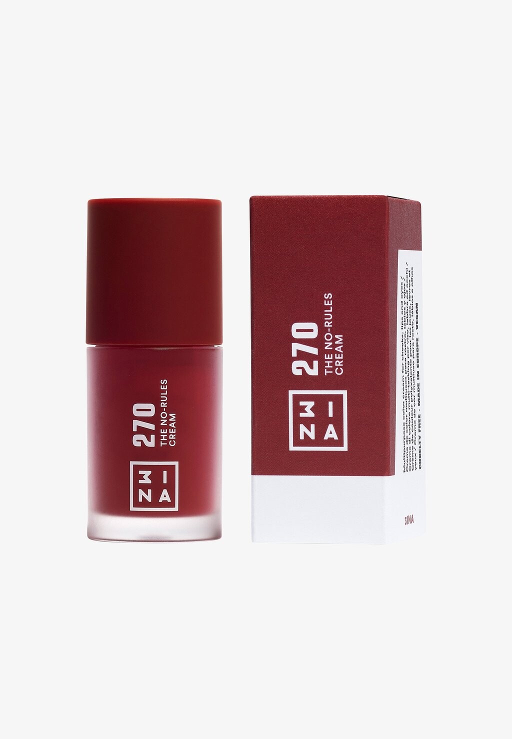 Тинт для губ и щек THE NO-RULES CREAM 3ina, цвет 270 dark red — фото 2