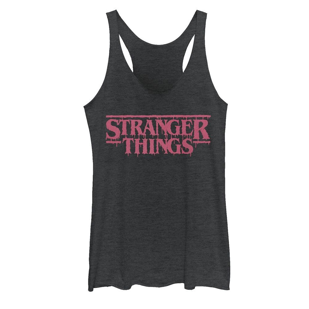 

Футболка на бретелях с рисунком на спине «Stranger Things» для юниоров и капающим логотипом Licensed Character, цвет Black Heather