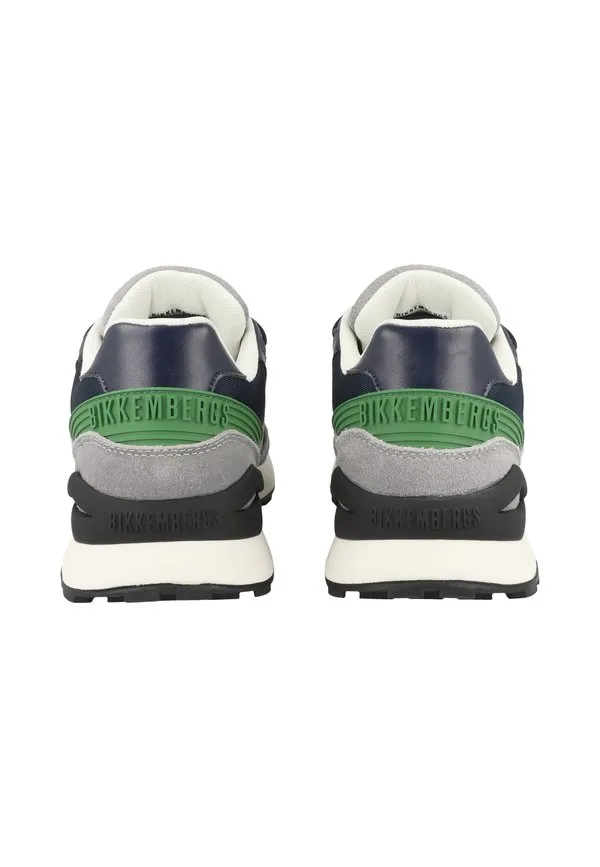 Кроссовки schuhe в стиле ретро серо-серо-темно-зеленые Bikkembergs, Grey-Lt Grey-Navy-Green — фото 4
