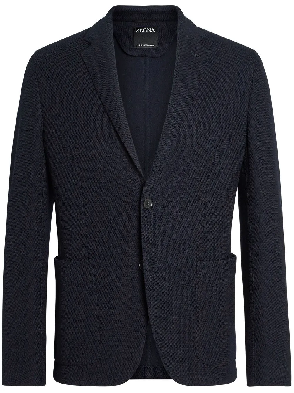 

Однобортный пиджак из смесовой шерсти Zegna, синий