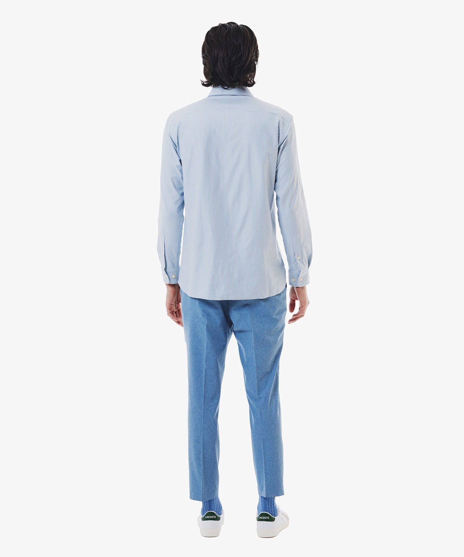 Эластичные брюки с одной складкой LACOSTE, Grayish Blue — фото 2