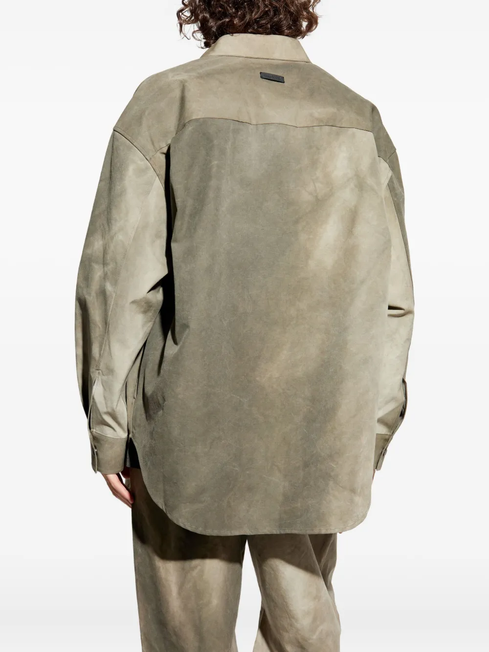 Хлопковая рубашка с принтом тай-дай Fear Of God, нейтральный — фото 3