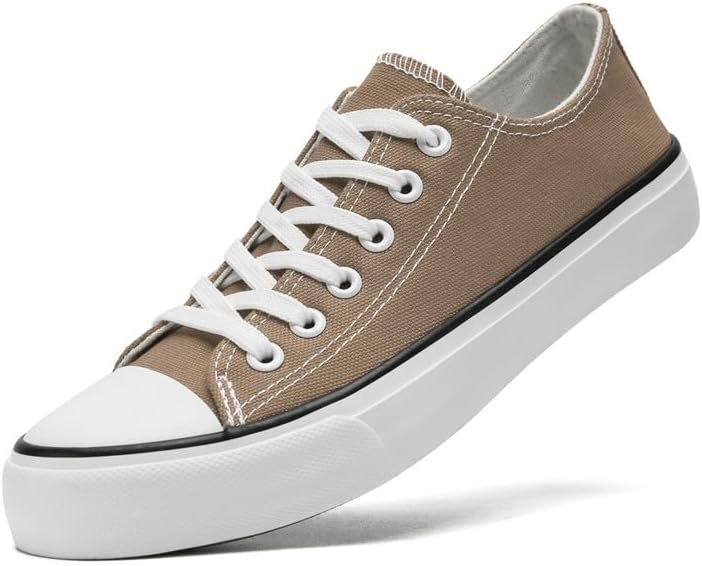 

Кеды Xraehni из холщовой ткани для женщин и мужчин, низкие, на шнурках, модные кроссовки, классические повседневные обувь для прогулок, удобные и дышащие, светло-коричневый